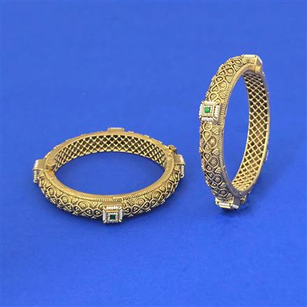 Antique Openable Bangles With Matte Gold Plating