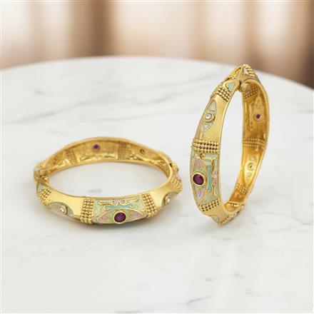 Antique Openable Bangles With Matte Gold Plating