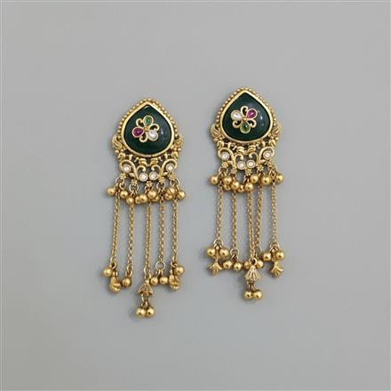 Antique Classic Earring With Matte Gold Plating