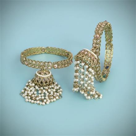 Antique Moti Bangles With Mehndi Plating