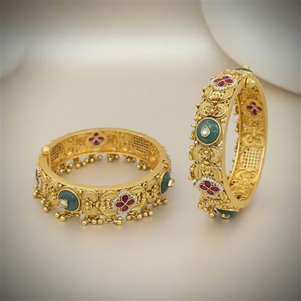 Antique Openable Bangles With Matte Gold Plating