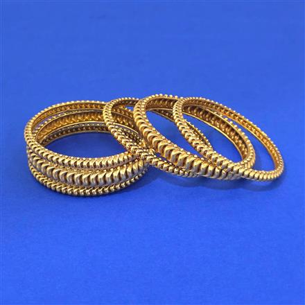 Antique Plain Matte Gold Bangles With Matte Gold Plating