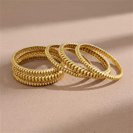 Antique Plain Matte Gold Bangles With Matte Gold Plating