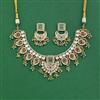Antique Moti Necklace Set With Matte Gold Plating