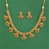 Antique Classic Necklace Set With Matte Gold Plating