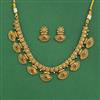 Antique Classic Necklace Set With Matte Gold Plating
