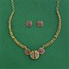 Antique Classic Necklace Set With Matte Gold Plating