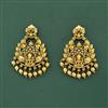 Antique Temple Earring With Matte Gold Plating