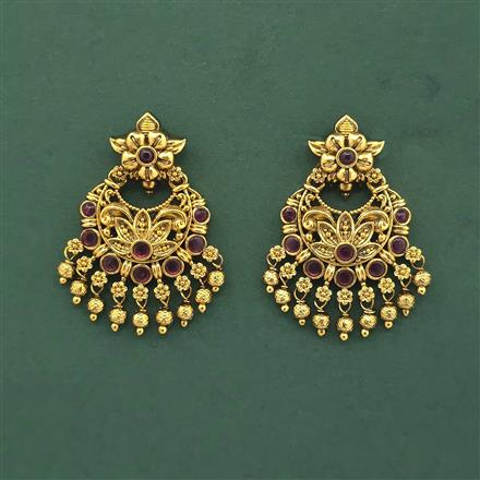 Antique South Indian Earring With Matte Gold Plating