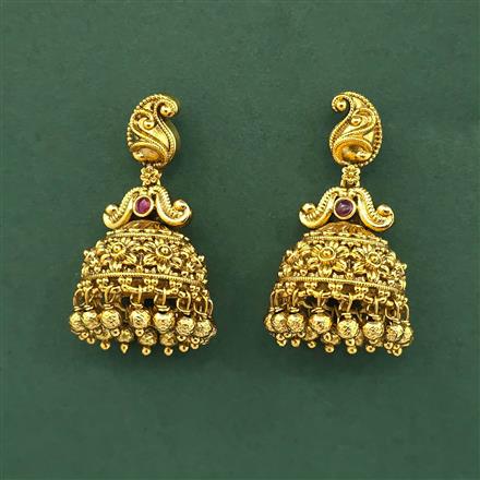 Antique South Indian Earring With Matte Gold Plating