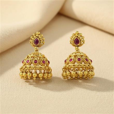 Antique Jhumki With Matte Gold Plating
