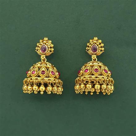 Antique Jhumki With Matte Gold Plating