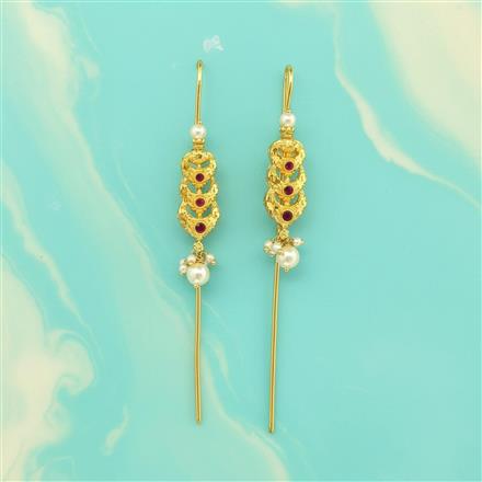 Antique Pearl Ear Chain With Gold Plating