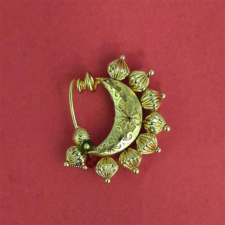 Antique Moti Nose Ring With Gold Plating