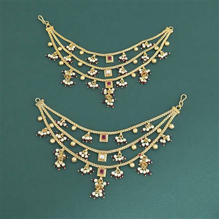 Antique Pearl Ear Chain With Gold Plating