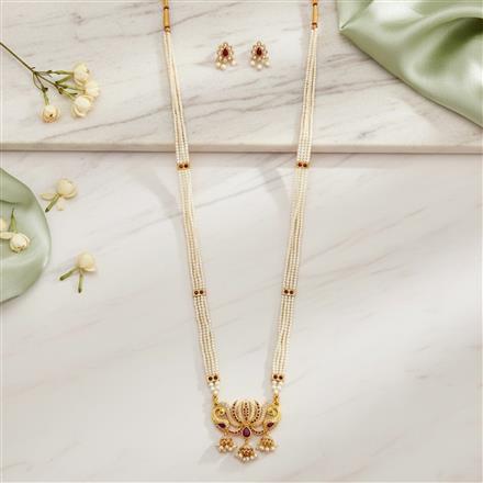 Antique Long Necklace Set With Gold Plating