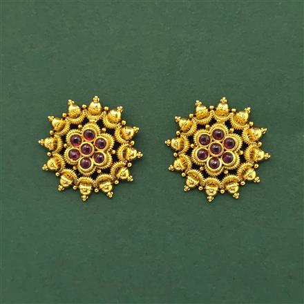 Antique South Indian Earring With Matte Gold Plating