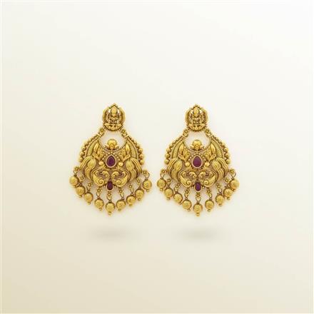 Antique Temple Earring With Matte Gold Plating