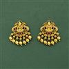 Antique Temple Earring With Matte Gold Plating