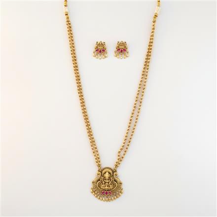 Antique South Indian Necklace With Matte Gold Plating