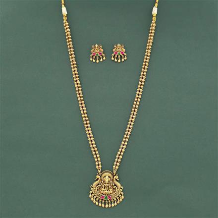 Antique South Indian Necklace With Matte Gold Plating