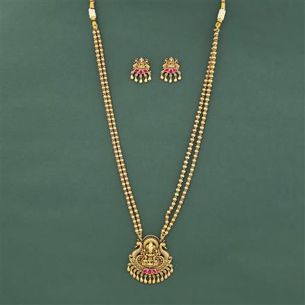 Antique South Indian Necklace With Matte Gold Plating