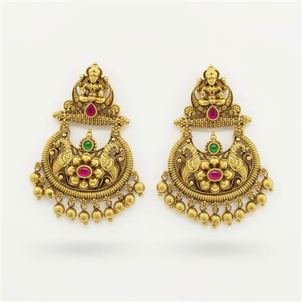 Antique Temple Earring With Matte Gold Plating