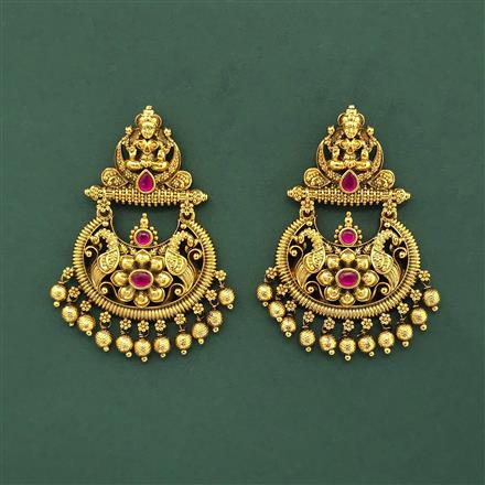 Antique Temple Earring With Matte Gold Plating