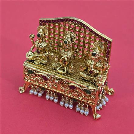 Antique Temple Sindoor Box with Gold Plating