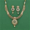 Antique Moti Necklace Set With Matte Gold Plating