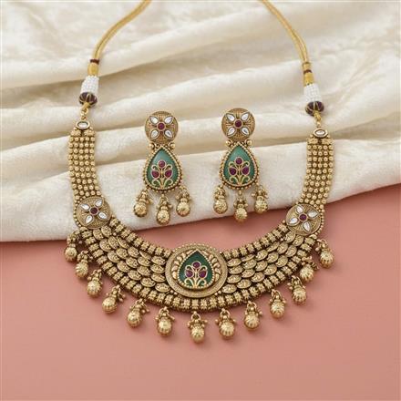 Antique Classic Necklace Set With Gold Plating
