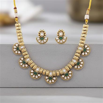 Antique Classic Necklace With Matte Gold Plating