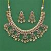 Antique Moti Necklace Set With Matte Gold Plating