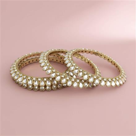Antique Pearl Bangles With Mehndi Plating