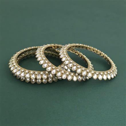 Antique Pearl Bangles With Mehndi Plating