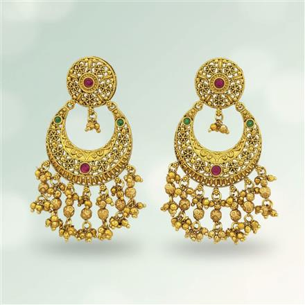 Antique Pearl Earring With Matte Gold Plating