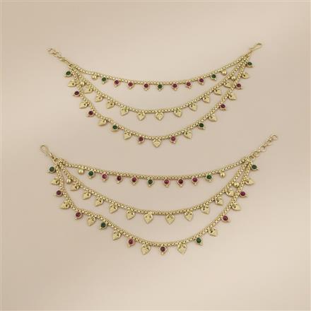 Antique Classic Ear Chain With Matte Gold Plating