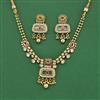 Antique Moti Necklace Set With Matte Gold Plating