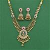 Antique Moti Necklace Set With Matte Gold Plating