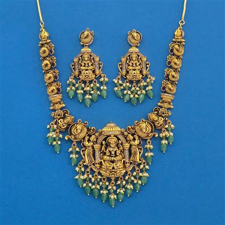 Antique South Indian Necklace With Matte Gold Plating