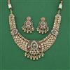 Antique Moti Necklace Set With Matte Gold Plating