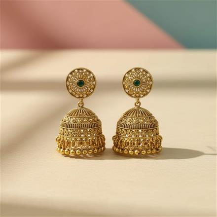 Antique Jhumki With Matte Gold Plating