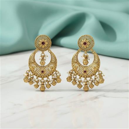Antique Classic Earring With Matte Gold Plating