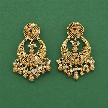 Antique Classic Earring With Matte Gold Plating