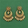 Antique Moti Earring With Matte Gold Plating