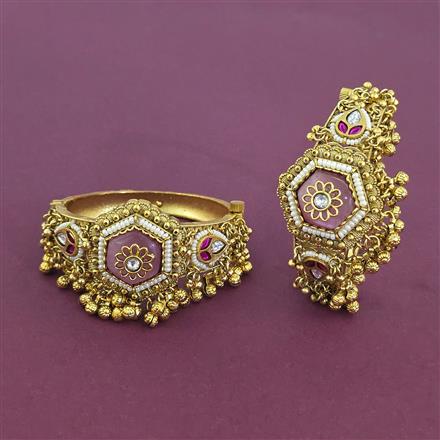 Antique Openable Bangles With Matte Gold Plating