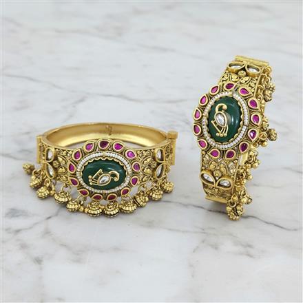 Antique Openable Bangles With Matte Gold Plating