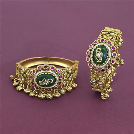 Antique Openable Bangles With Matte Gold Plating