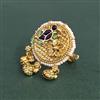 Antique Moti Ring With Matte Gold Plating