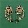 Antique Moti Earring With Matte Gold Plating